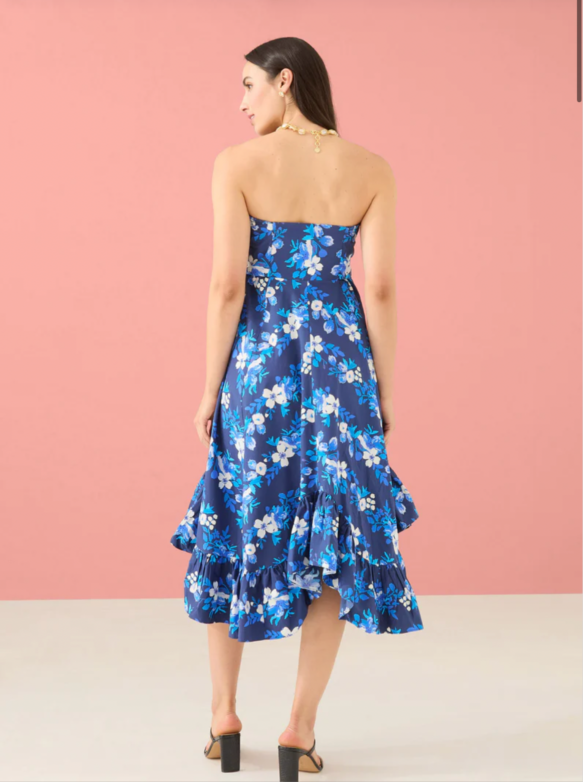 Dalia Skirt in Navy Augusta Garden Stripe