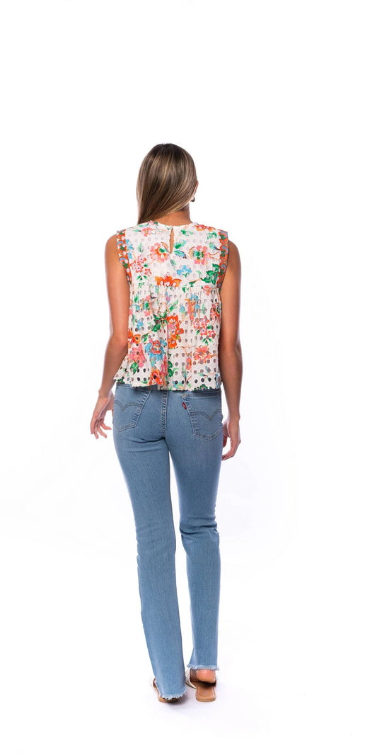 Orion Eyelet Blouse in Tearose