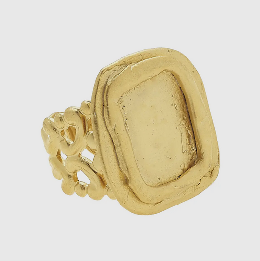 Handcast Gold Adjustable Ring