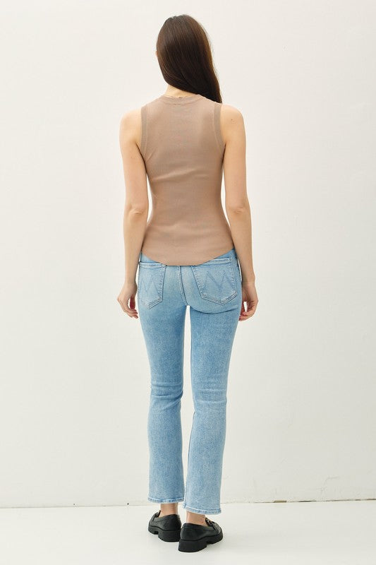 Mocha Sleeveless Alice Knit Top