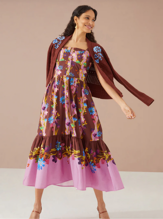 Gianna Dress in Prairie Floral Cinnamon