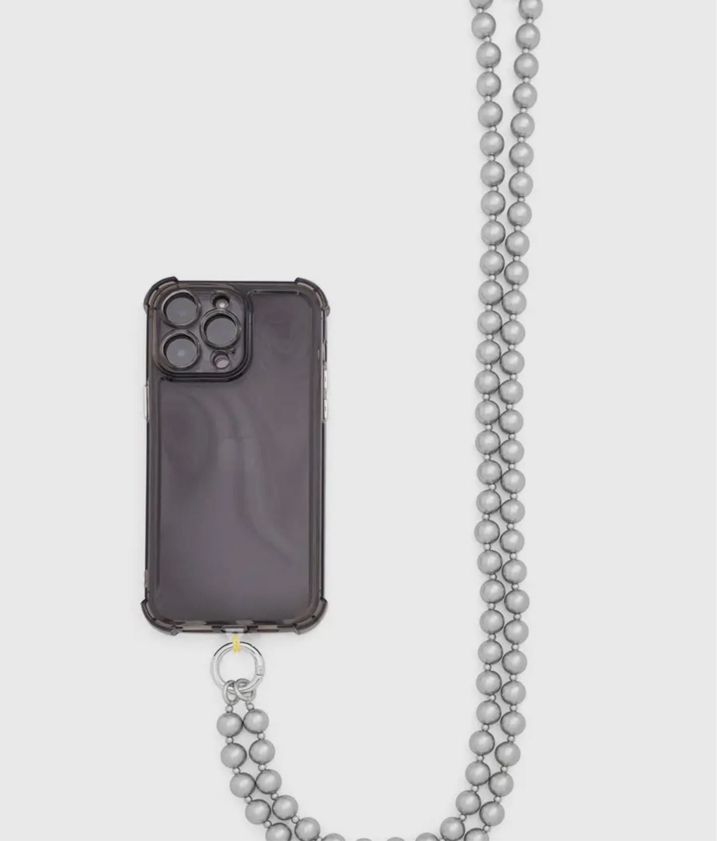 Matte Metallic Crossbody Phone Lanyard in Silver