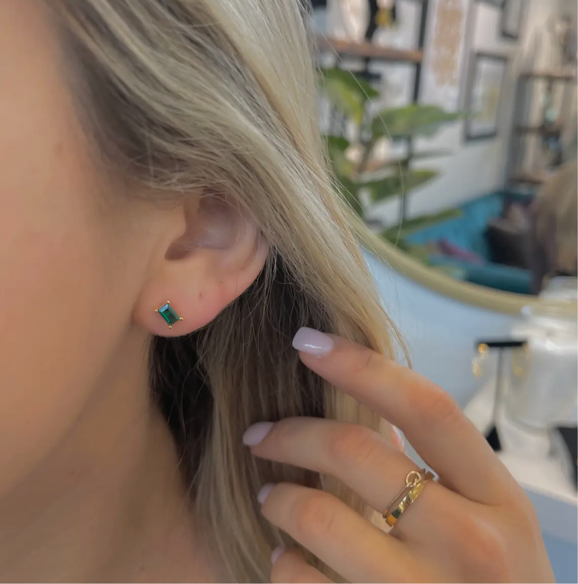 Emerald Stud Earrings