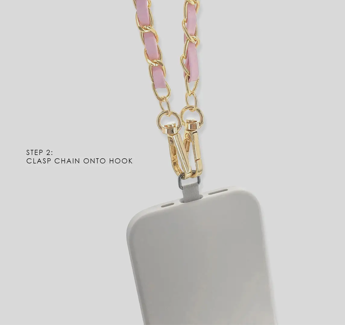 Paper clip Phone Chain in Gold