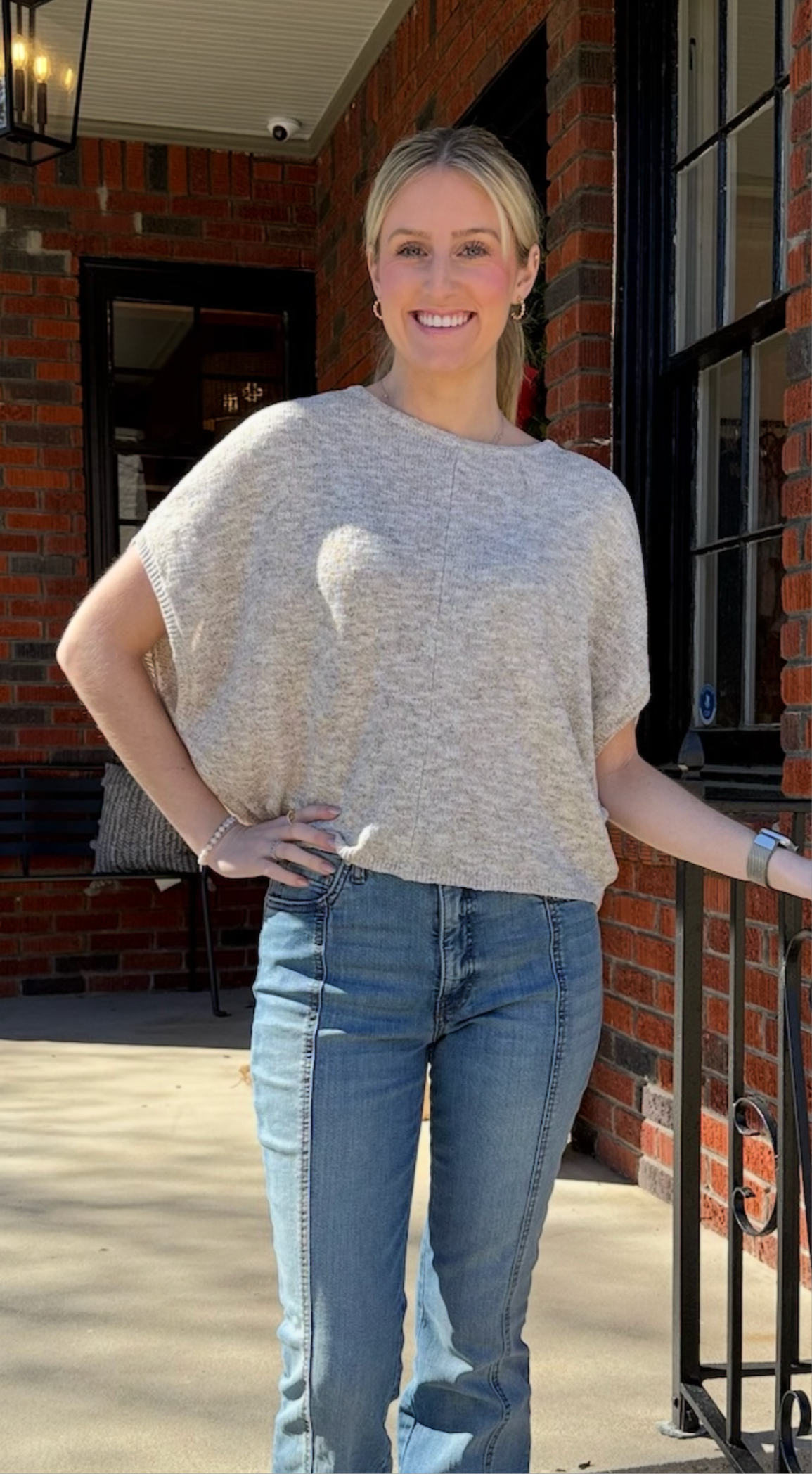 Silk Slub Wedge Sweater in Linen