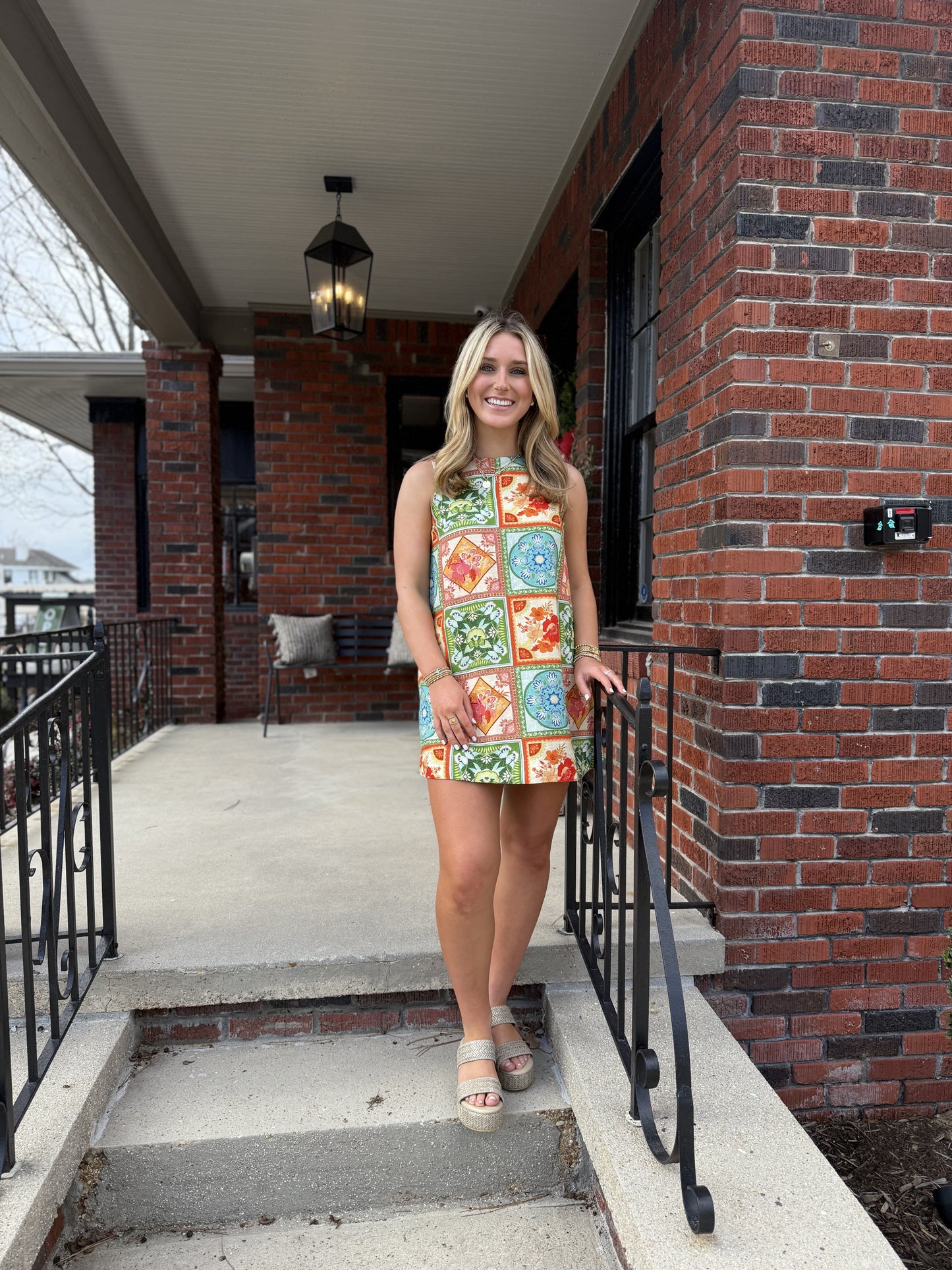 Danaa  Dress in Neon Tile