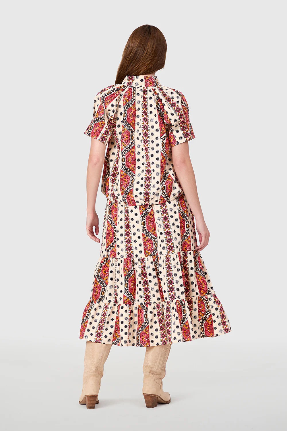 Market Skirt in Crimson Mosaic