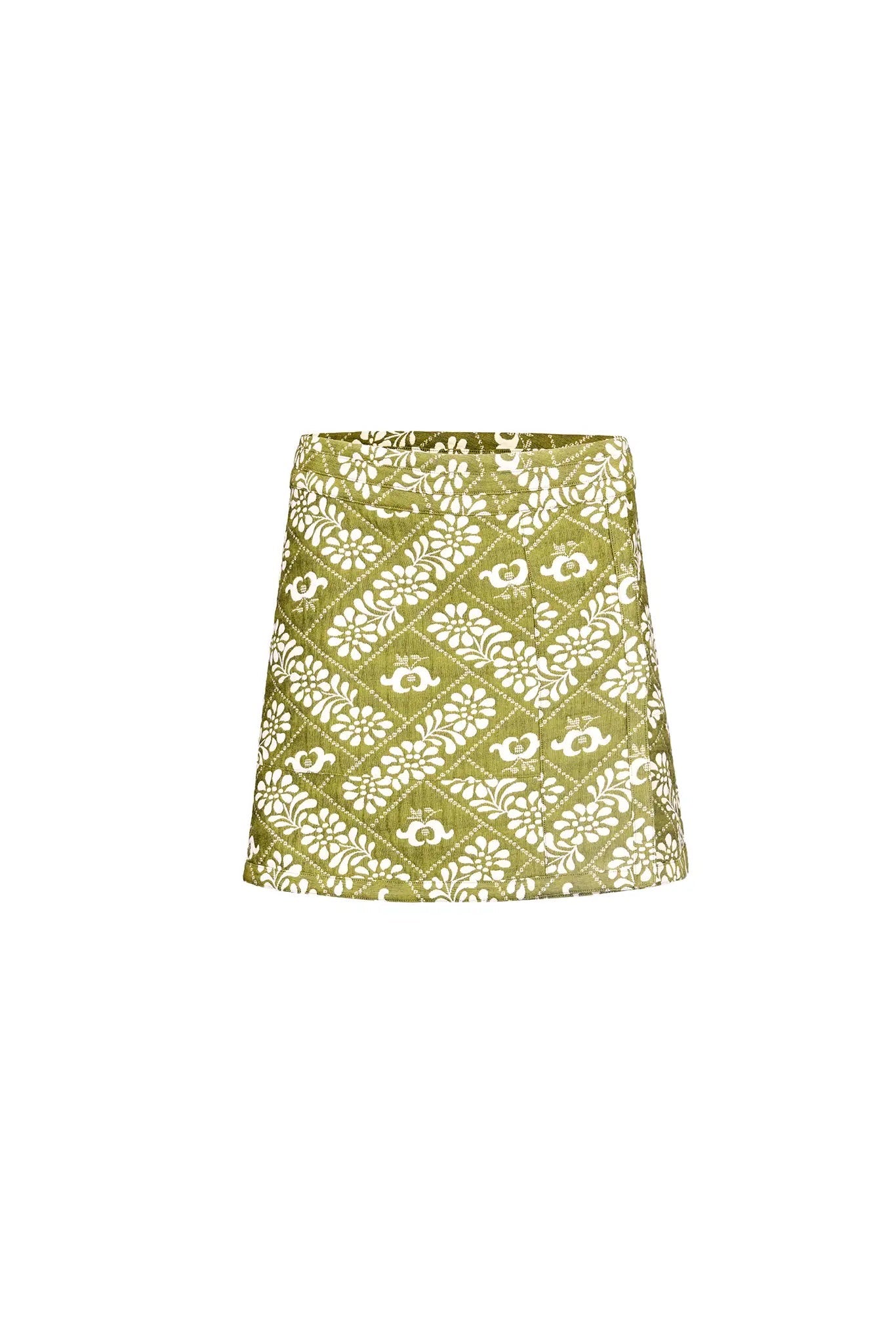 Powell Skirt in Legacy Jacquard Olive