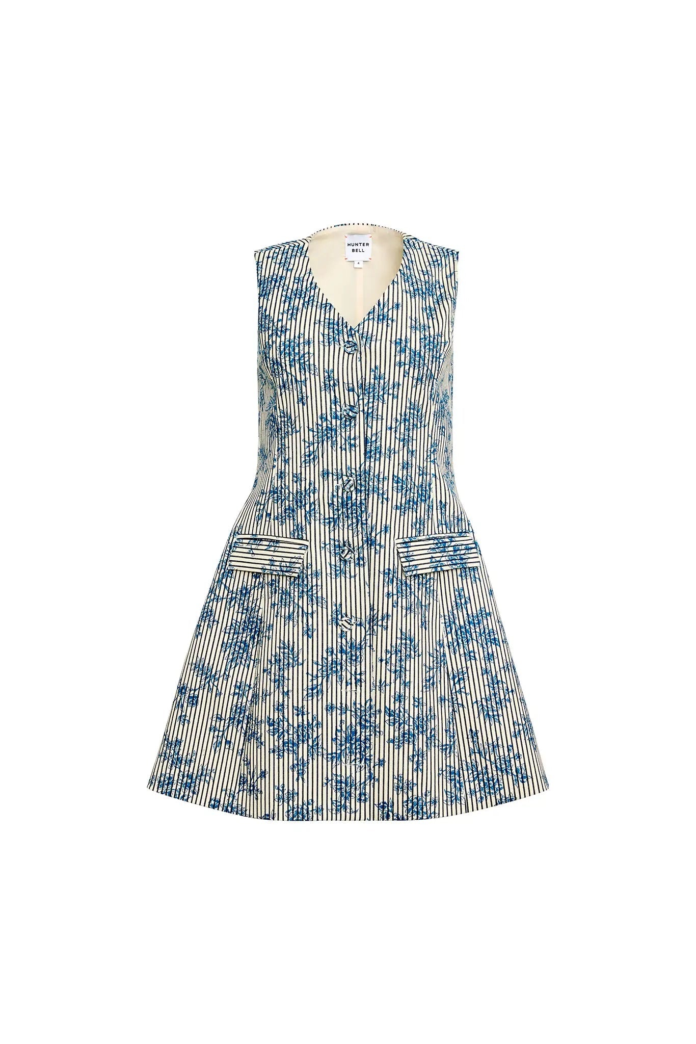 Suni Dress in Cornflower Toile