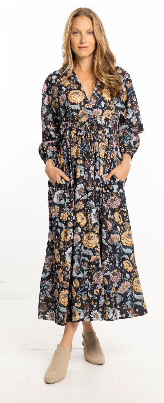 Sonia Dress in Navy Gardenia