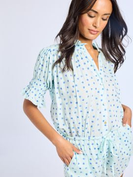 Marnie Top in Blue Hearts