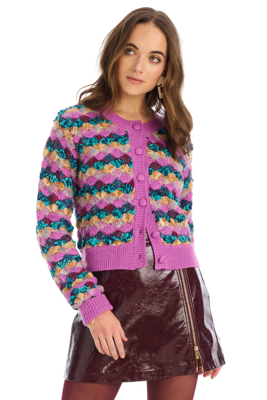 Emerson Cardigan in Orchid Multi