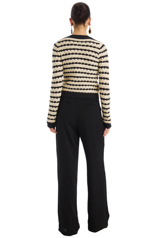 Celine Cardigan in Charcoal Stripe