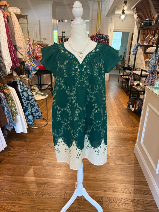 Eloise Dress in Teal Stem