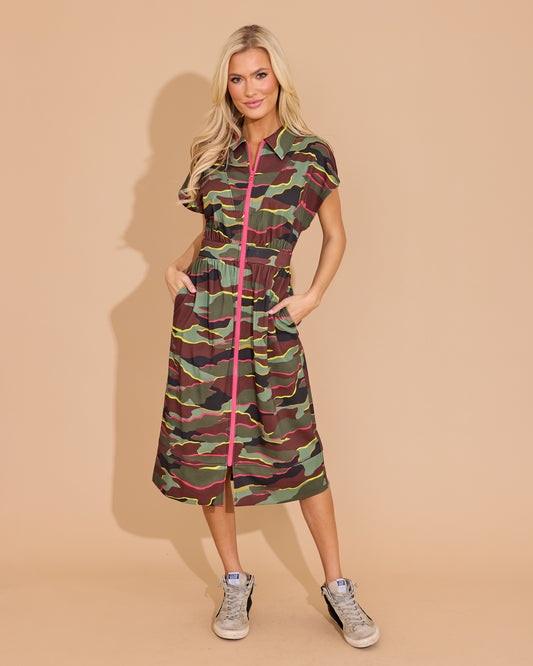 Belle Dress in Neon Camo