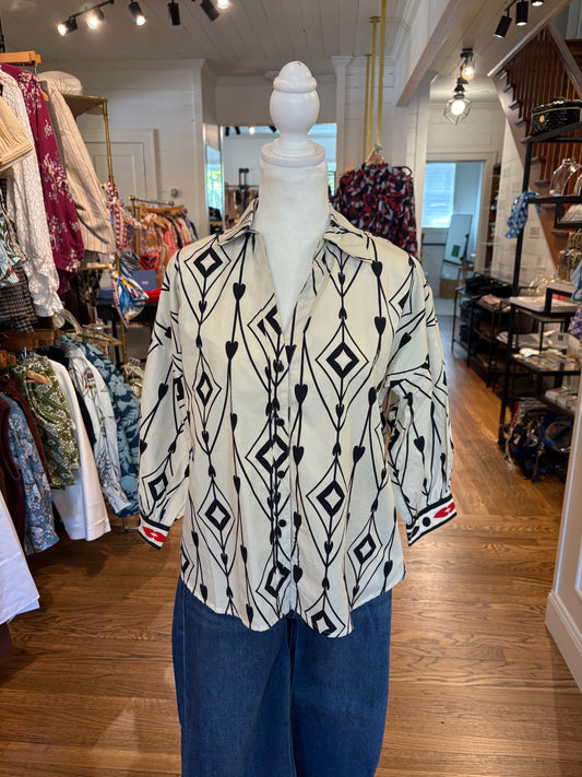 Elsa Top in Arrow Motif