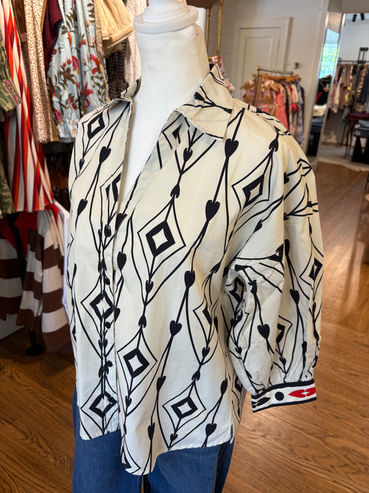 Elsa Top in Arrow Motif