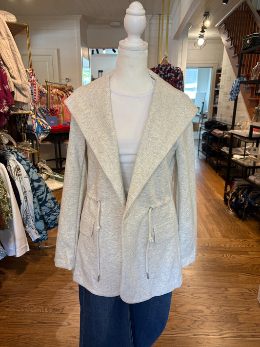 Long Jacket W/Ties in Heather Grey