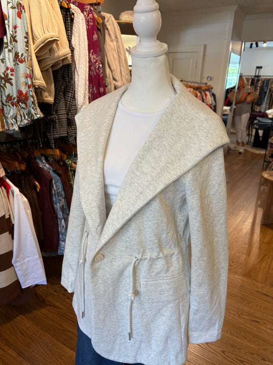 Long Jacket W/Ties in Heather Grey