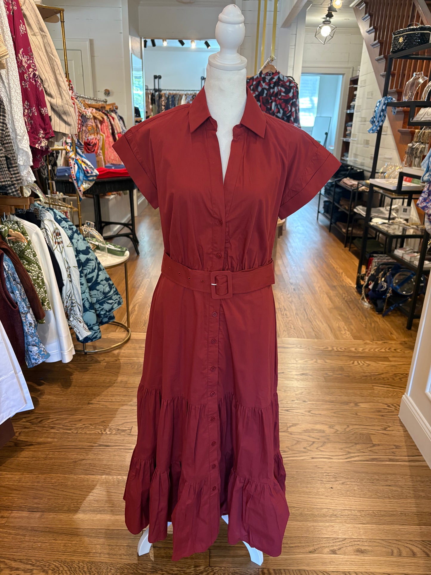 Eva Dress in Garnet
