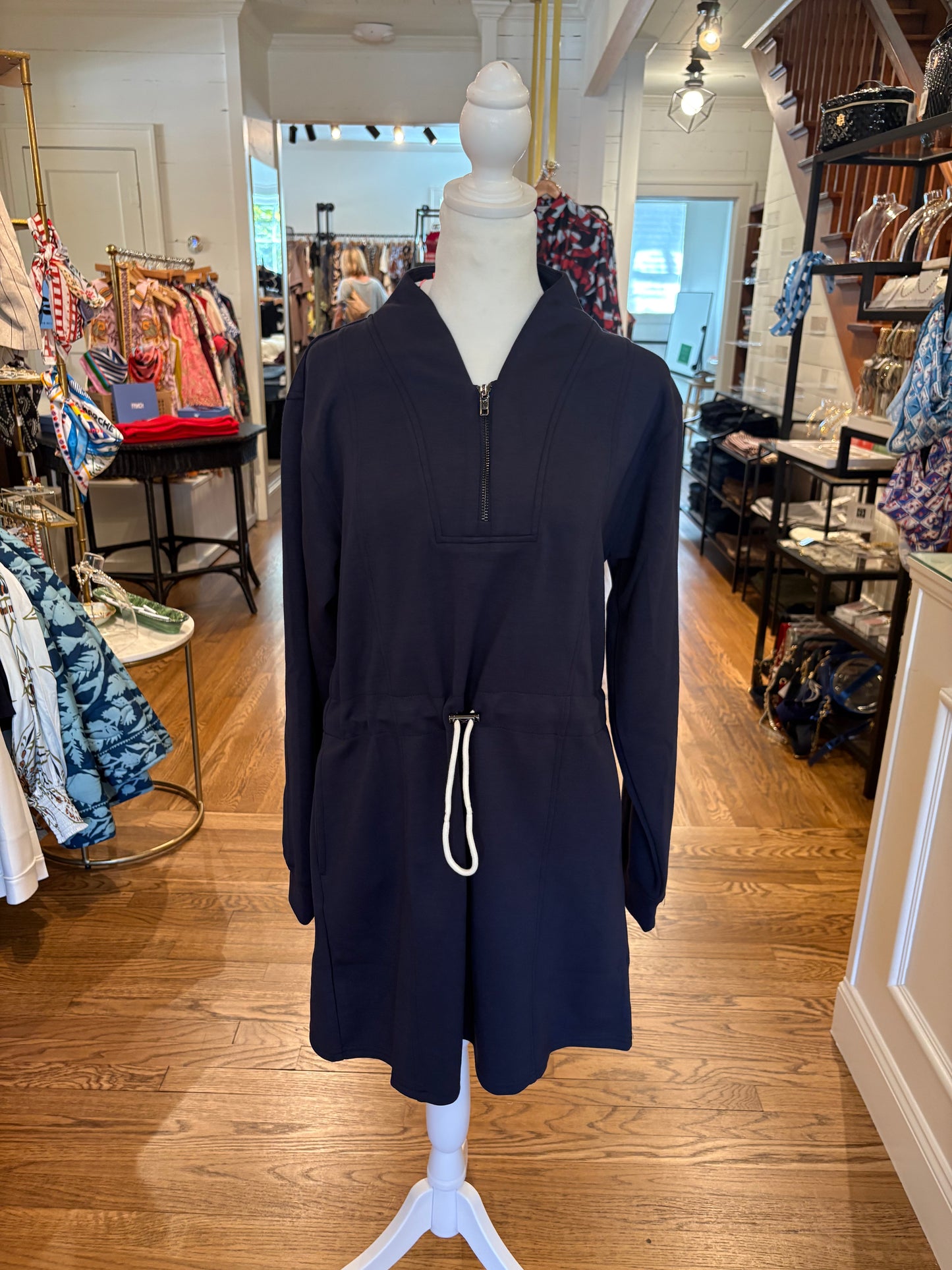 Long Sleeve Modal Blend Navy Dress