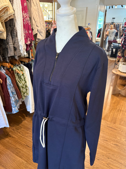 Long Sleeve Modal Blend Navy Dress