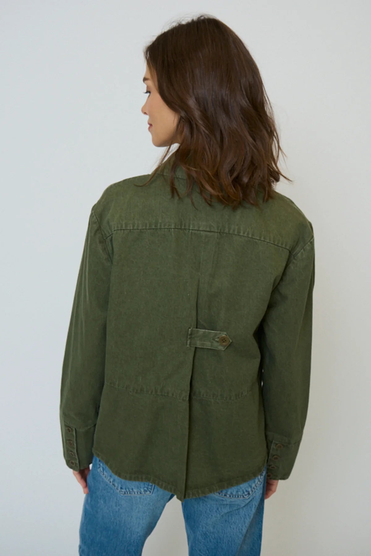 Brady Patch Shacket in Fatigue Green