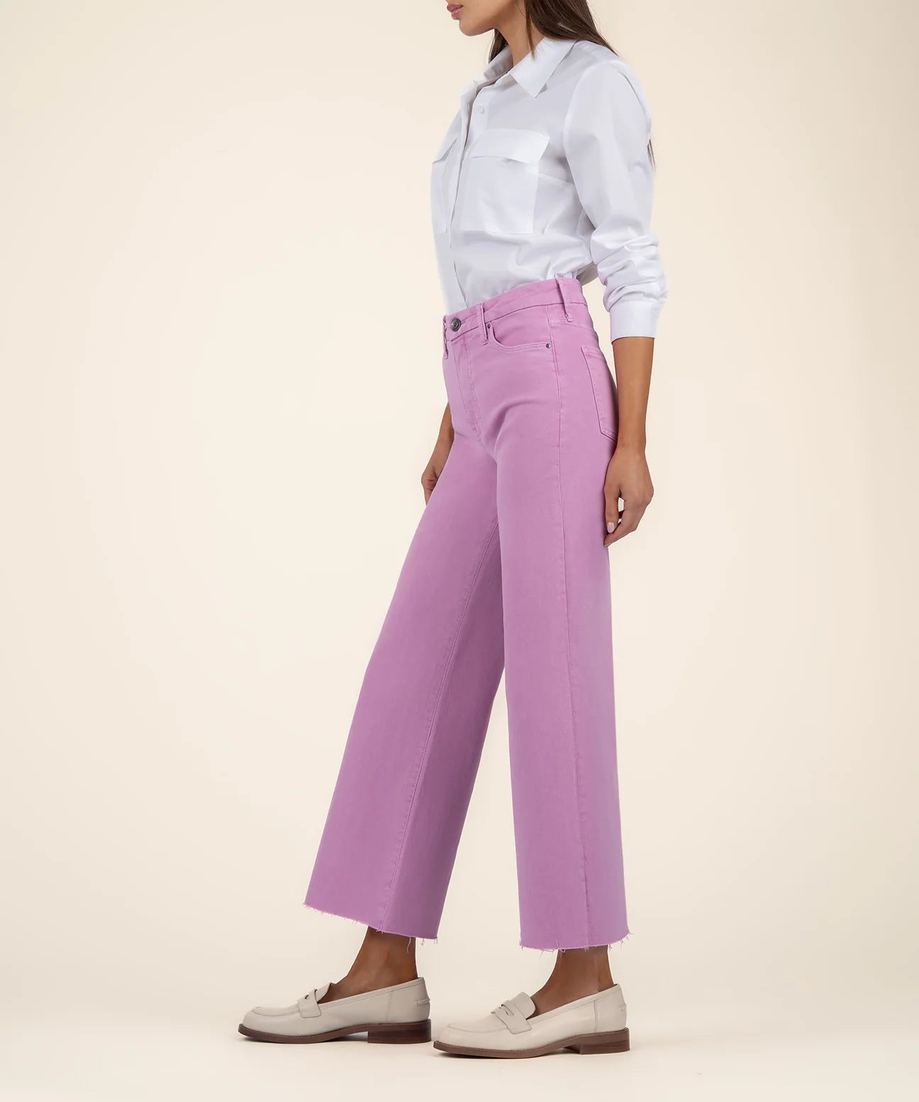 Meg High Rise Fab Ab Wide Leg in Soft Orchid