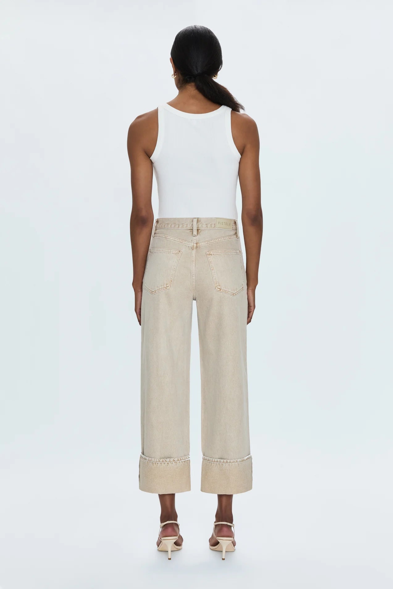 Ryder High Rise Cuffed Straight in Oat