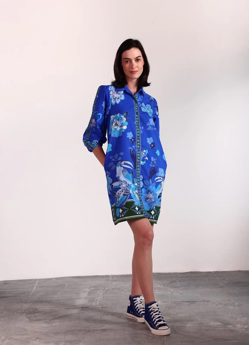 Ava Dress in Sapphire Florals