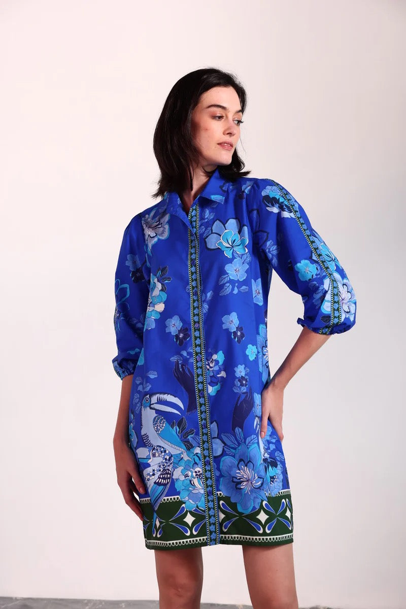 Ava Dress in Sapphire Florals