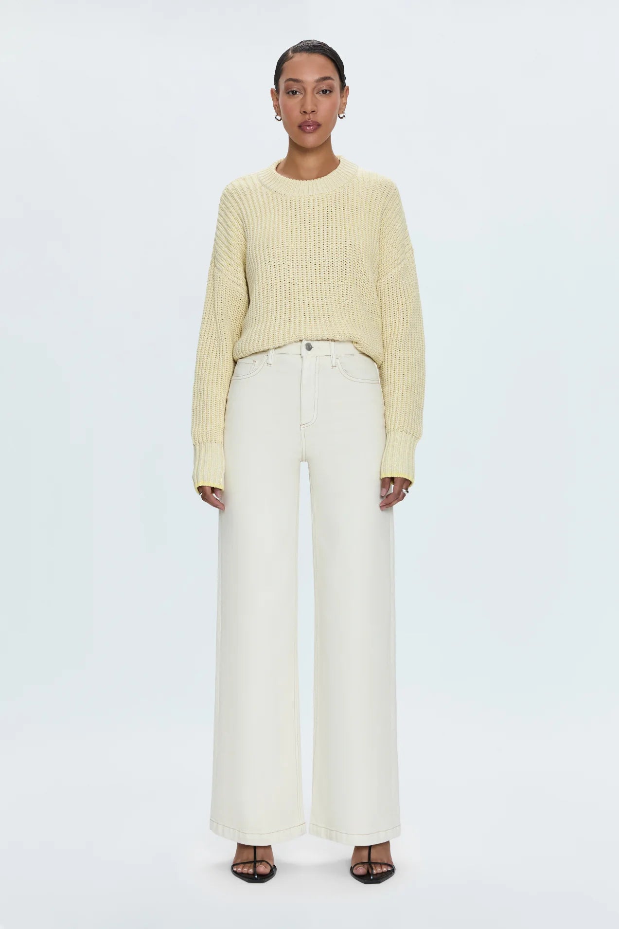 Lana High Rise Ultra Wide Leg in Ecru
