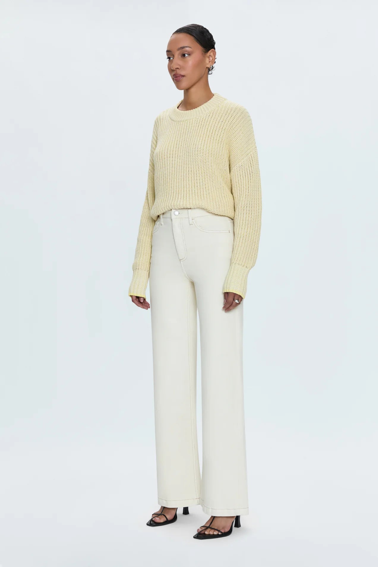 Lana High Rise Ultra Wide Leg in Ecru