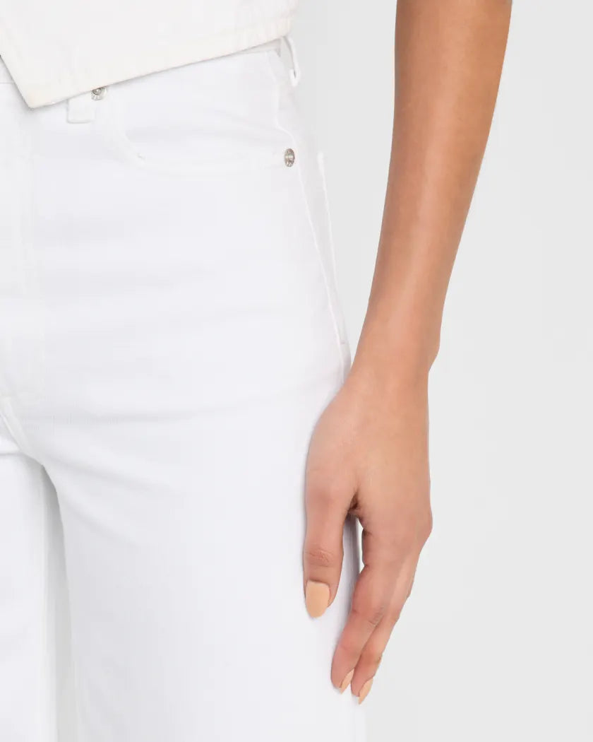 Lana Crop W/Cuff High Rise Ultra Wide Leg in Vivid White
