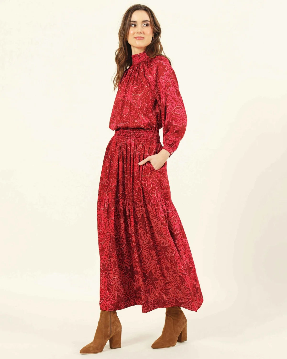 Rosalita Skirt in Amaya Beetroot