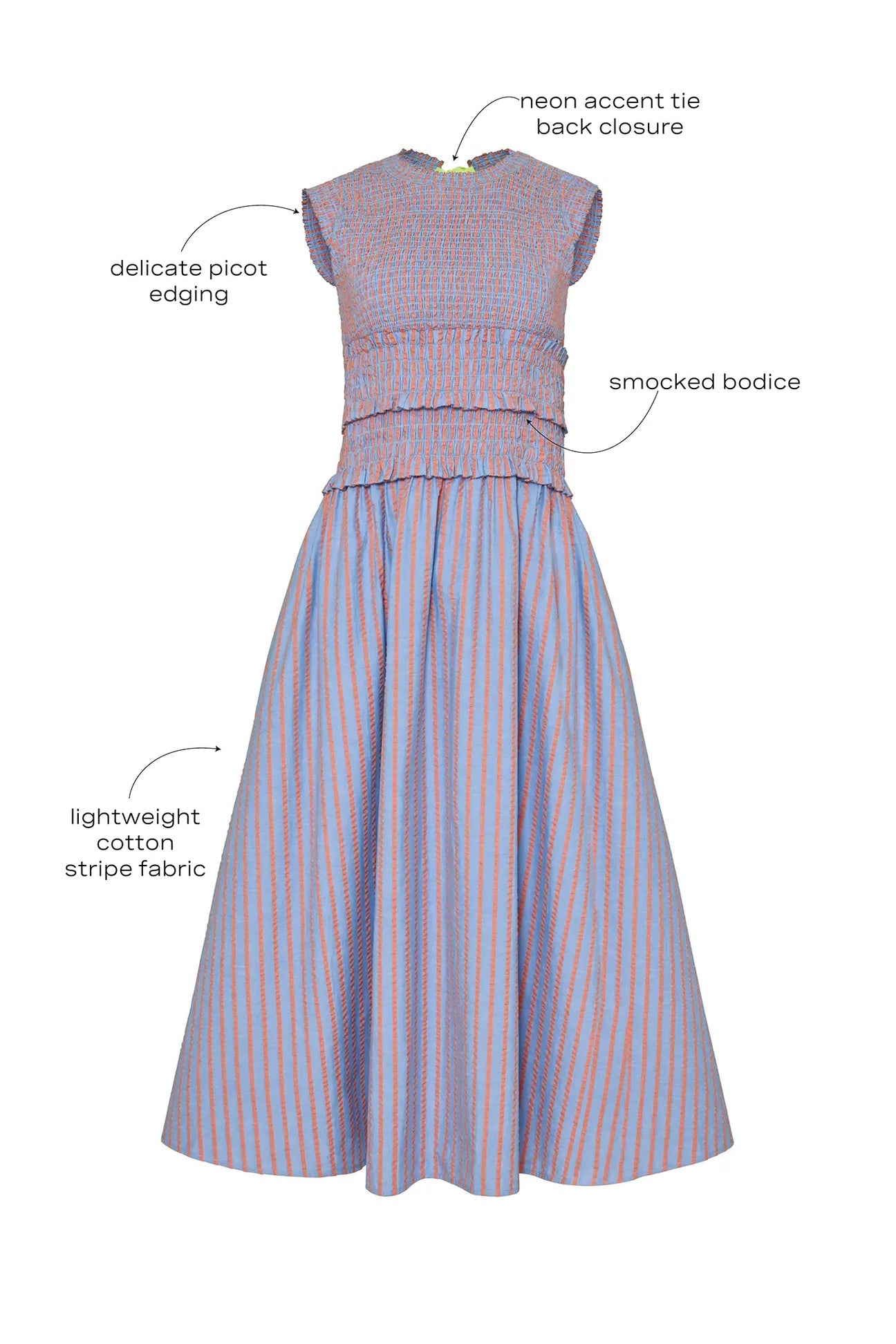 Louise Dress in Beach Stripe