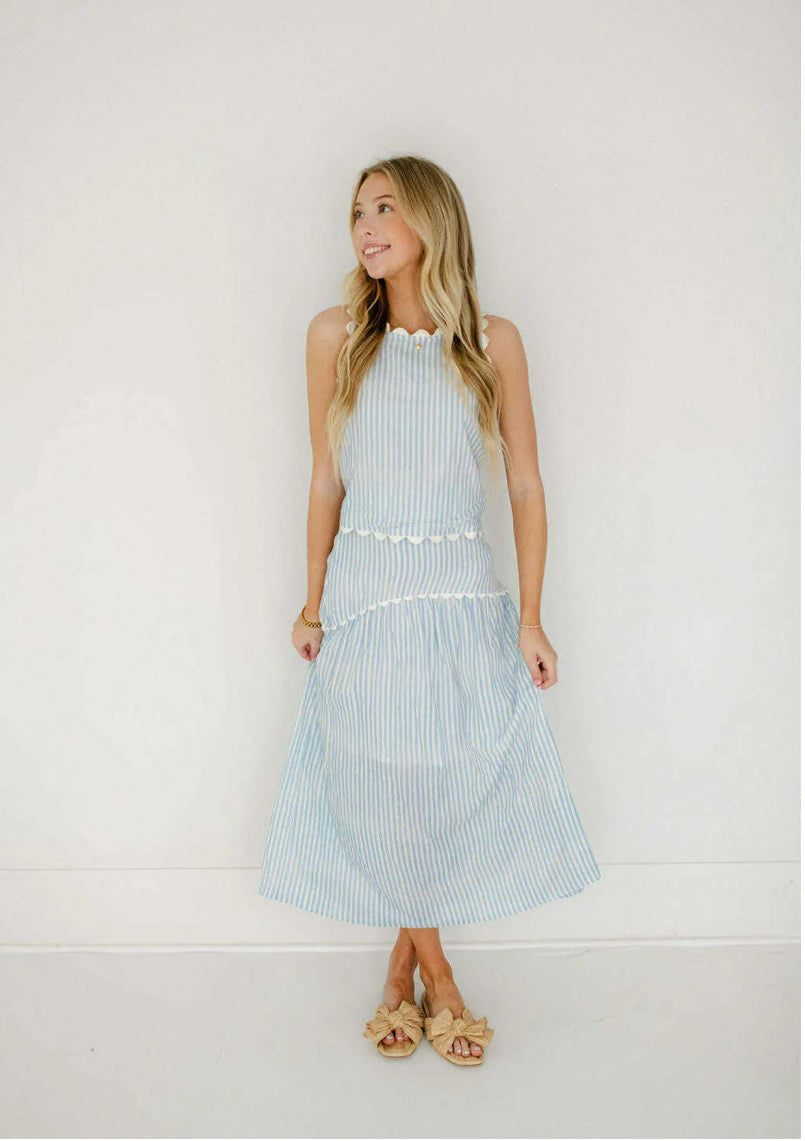 Quinn Top in Blue Stripe