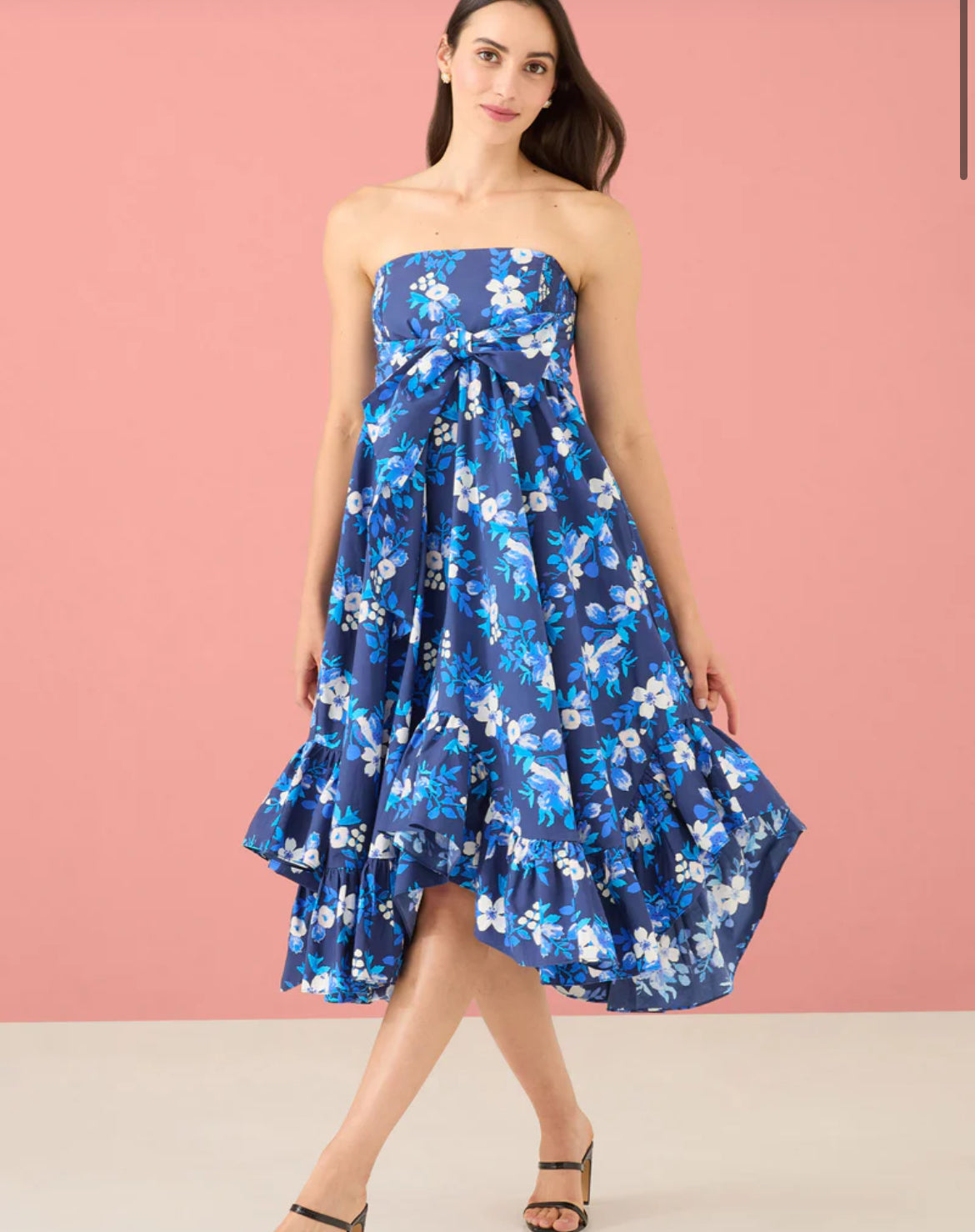 Dalia Skirt in Navy Augusta Garden Stripe