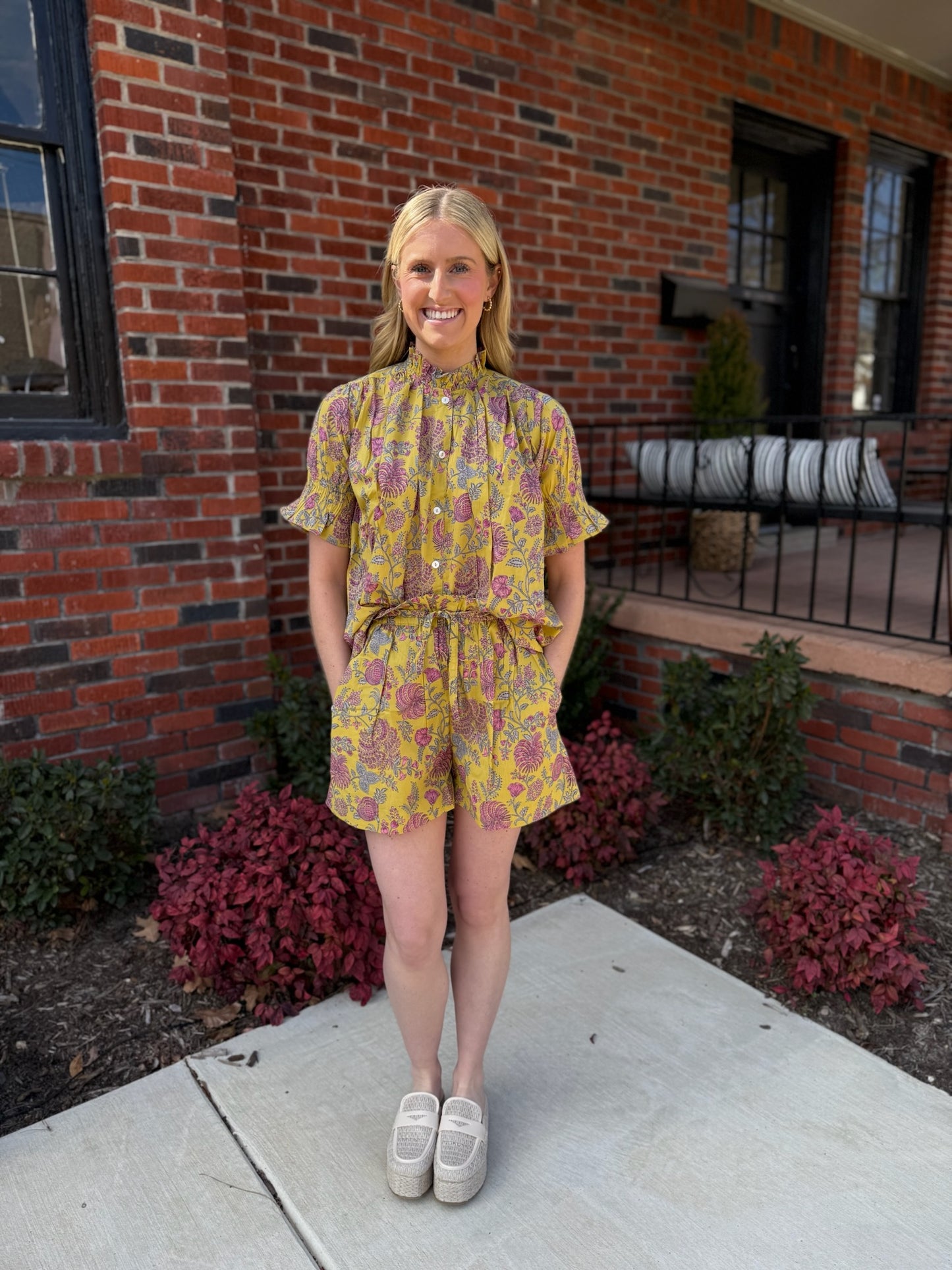 Marnie Top in Citron Floral