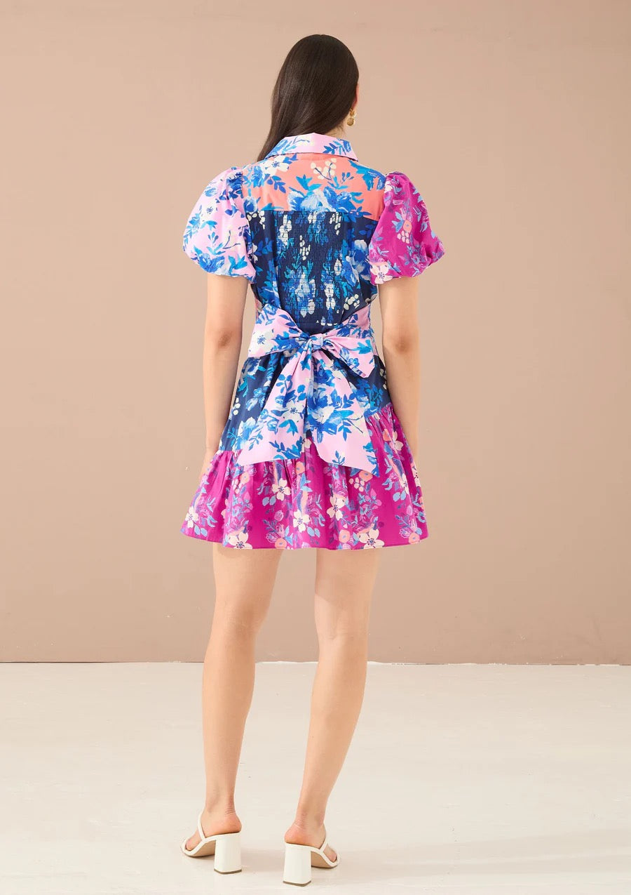 Gwen Dress in Multi Georgia Floral