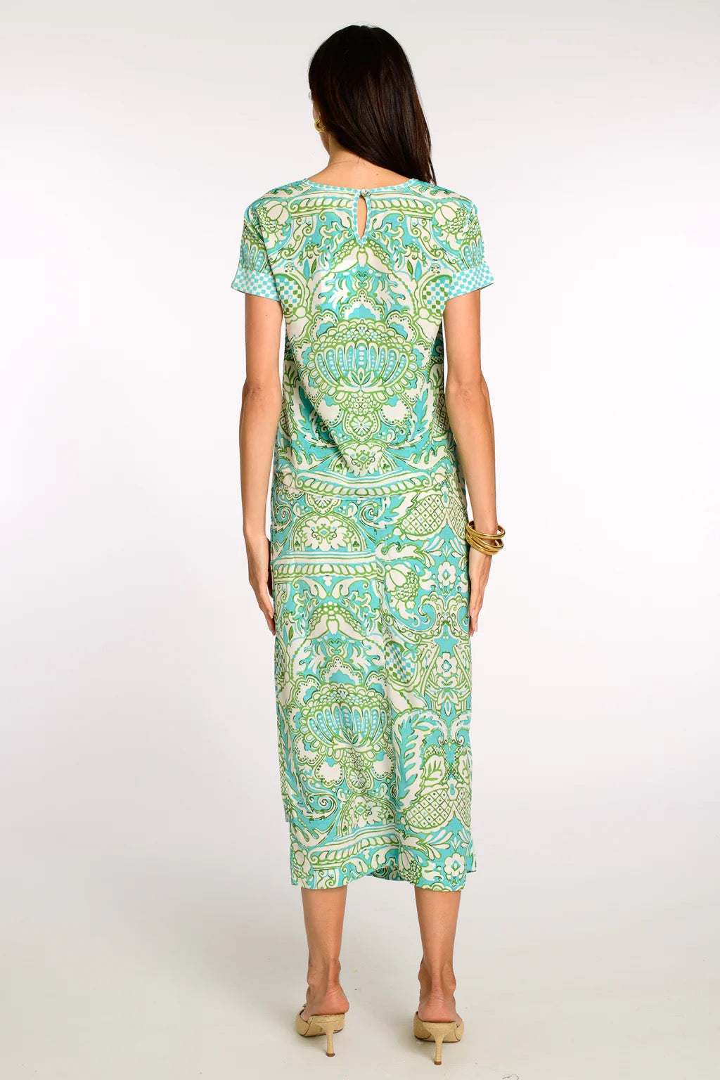 Winnifred Wrap Skirt in Damask Pool