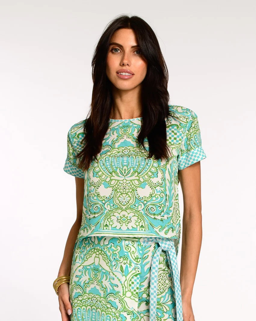 Tess Tee in Damask Pool
