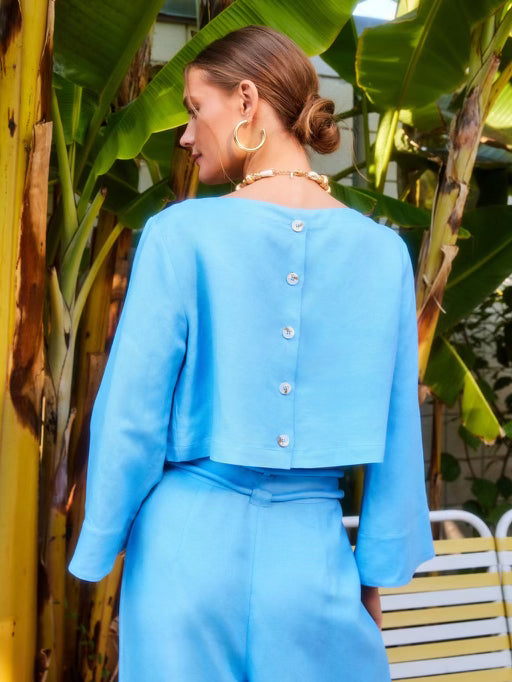 Flare Long Sleeve Blouse in Lake