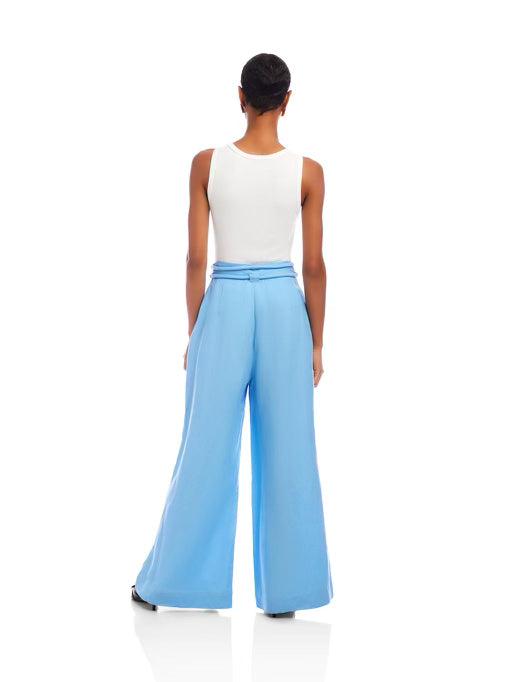 Wide Leg Linen Pants in Lake