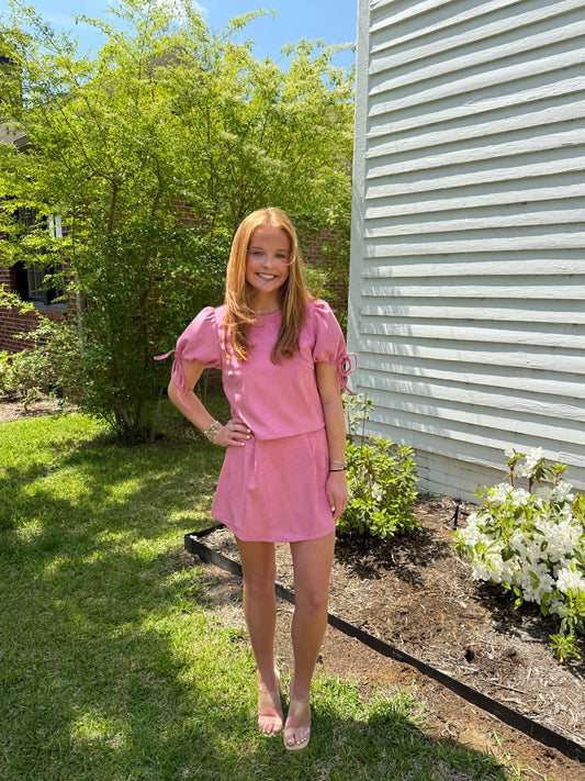 Pink Suede As Always Mini Skort