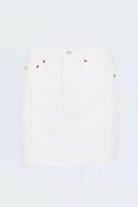 Kat High Rise Vintage Skirt in Luxe White
