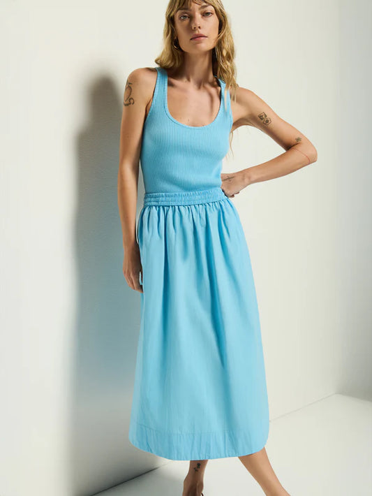 Sadelle Clean Combo Midi Dress in Day Dream