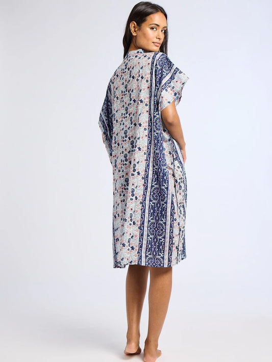 Playa Caftan in Navy Floral