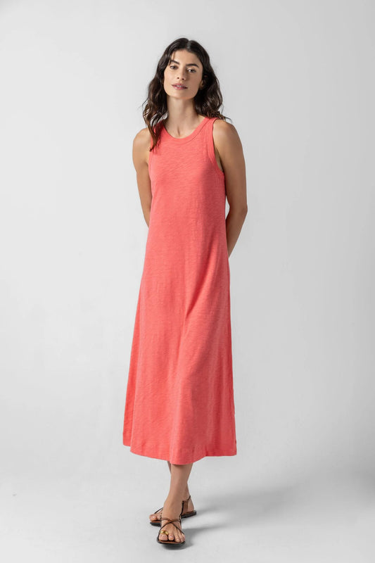 Jewel Neck Tank Dress in Reef