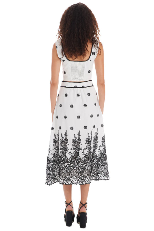 Farrah Skirt in White/Black